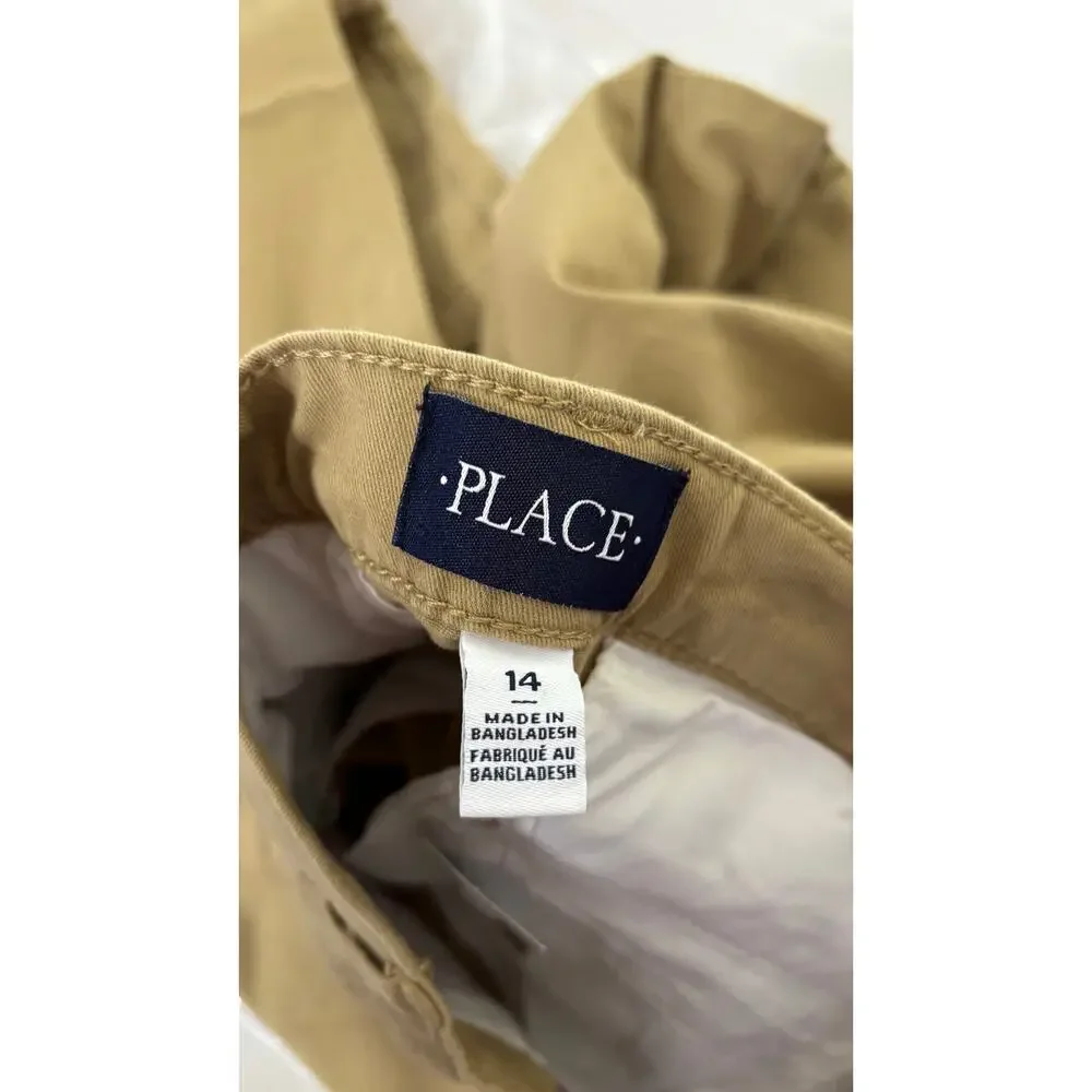 The Childrens Place Boys Uniform Stretch Chino Pants Set Of 2 Flax Tidal Size 14